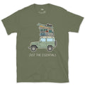 Just the Essentials, 4x4, Two Seasons at Once design on a Military Green Gildan Softstyle t-shirt