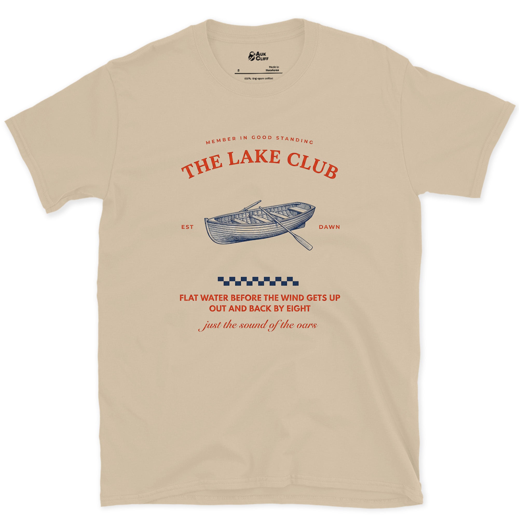 Out and Back by Eight, Just the Oars design on a Sand Gildan Softstyle t-shirt