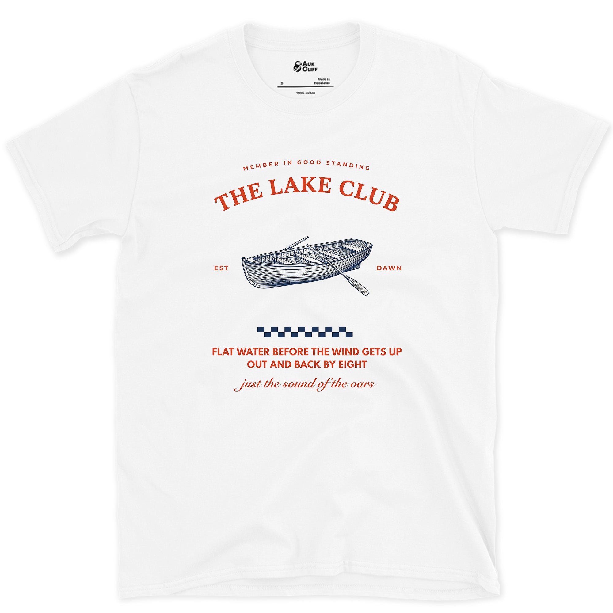 Out and Back by Eight, Just the Oars design on a White Gildan Softstyle t-shirt