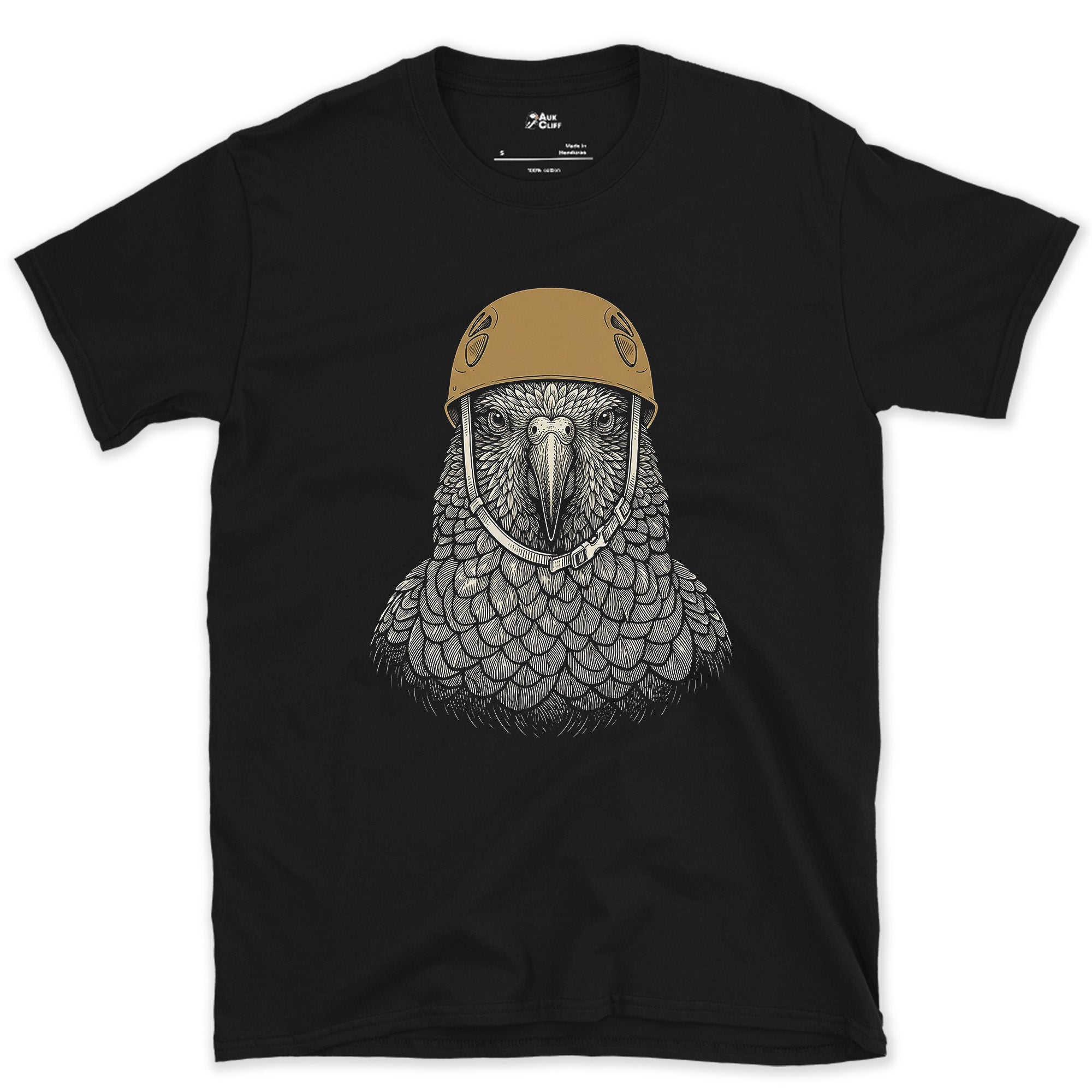 Alpine Kea Parrot design on a Black Gildan Softstyle t-shirt