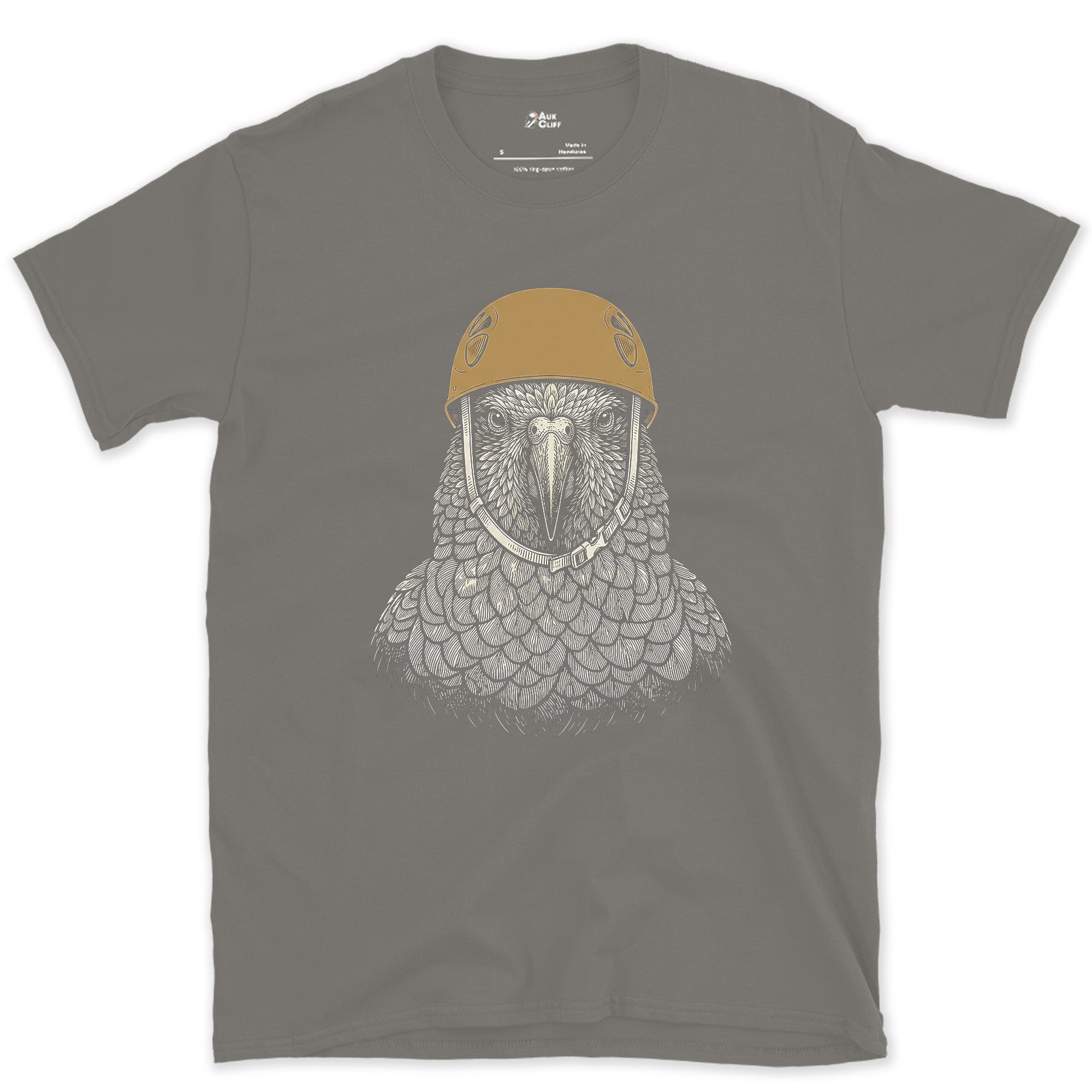 Alpine Kea Parrot design on a Charcoal Gildan Softstyle t-shirt