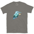 Kingfisher Built From the Same Angles design on a Charcoal Gildan Softstyle t-shirt