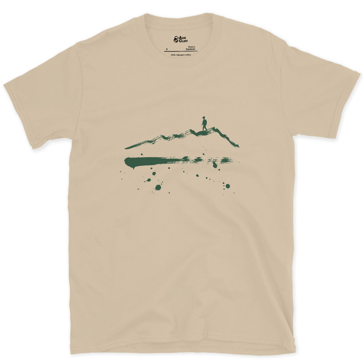 Last One Off the Ridge design on a Sand Gildan Softstyle t-shirt
