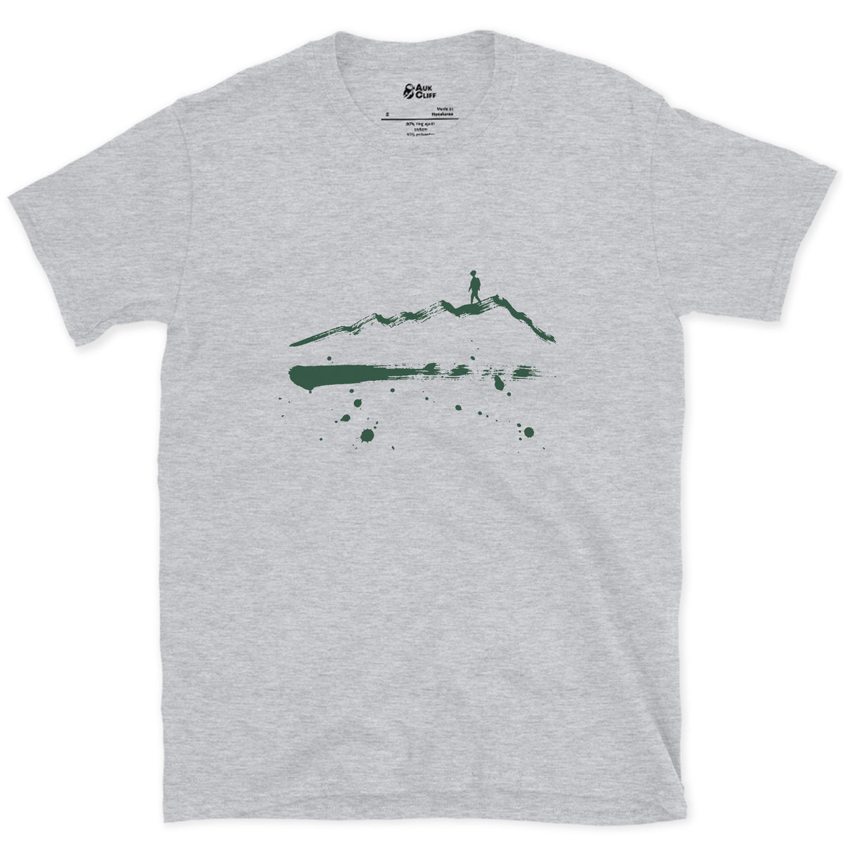 Last One Off the Ridge design on a Sport Grey Gildan Softstyle t-shirt