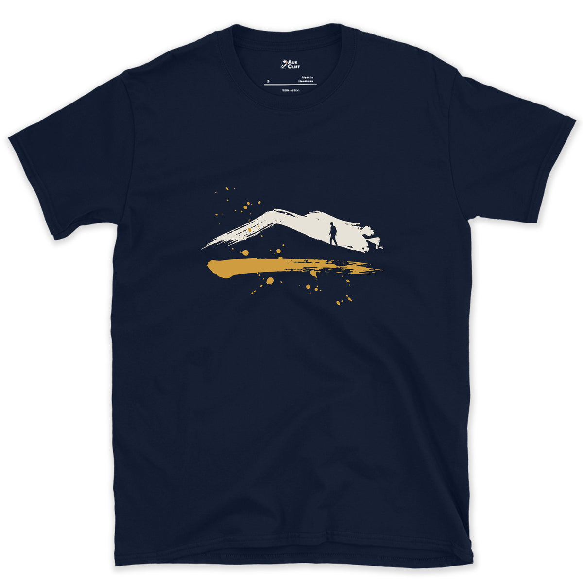 Last One Off the Ridge design on a Navy Gildan Softstyle t-shirt