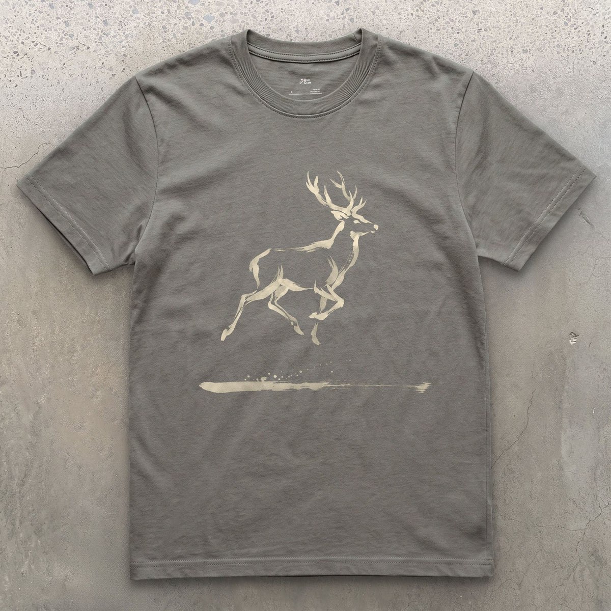 Barely There, Just Enough to Read Deer design on a Charcoal Gildan Softstyle t-shirt
