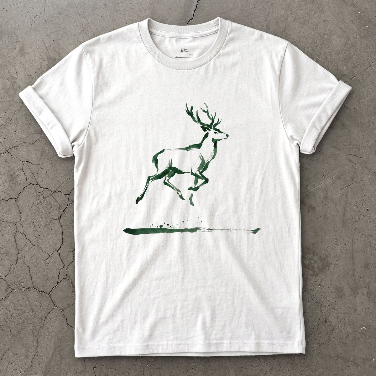 Barely There, Just Enough to Read Deer design on a White Gildan Softstyle t-shirt