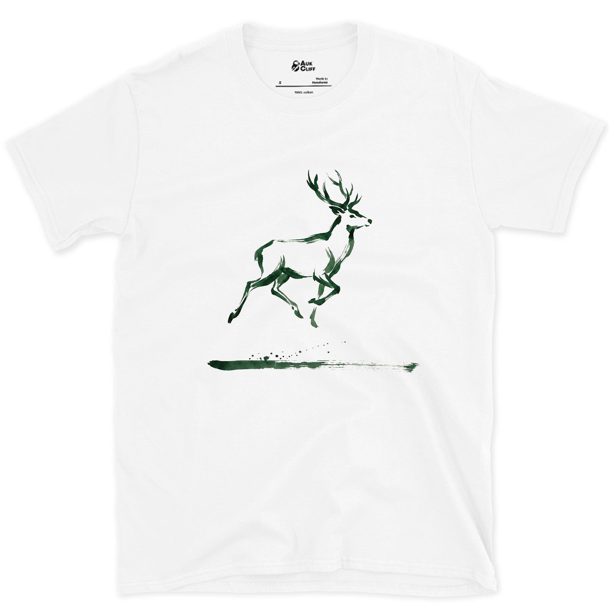 Barely There, Just Enough to Read Deer design on a White Gildan Softstyle t-shirt