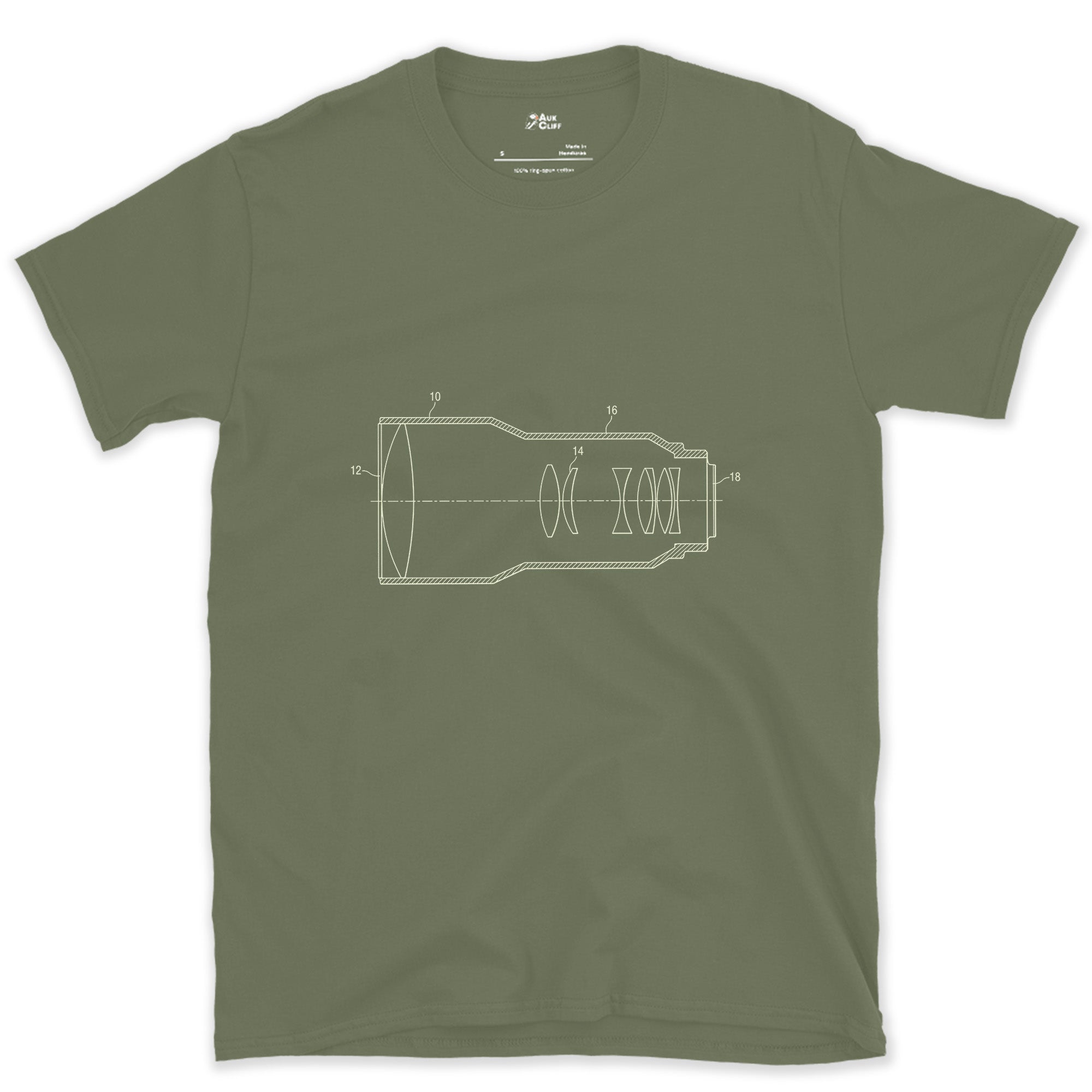 The Inside of a Lens Nobody Ever Sees design on a Military Green Gildan Softstyle t-shirt