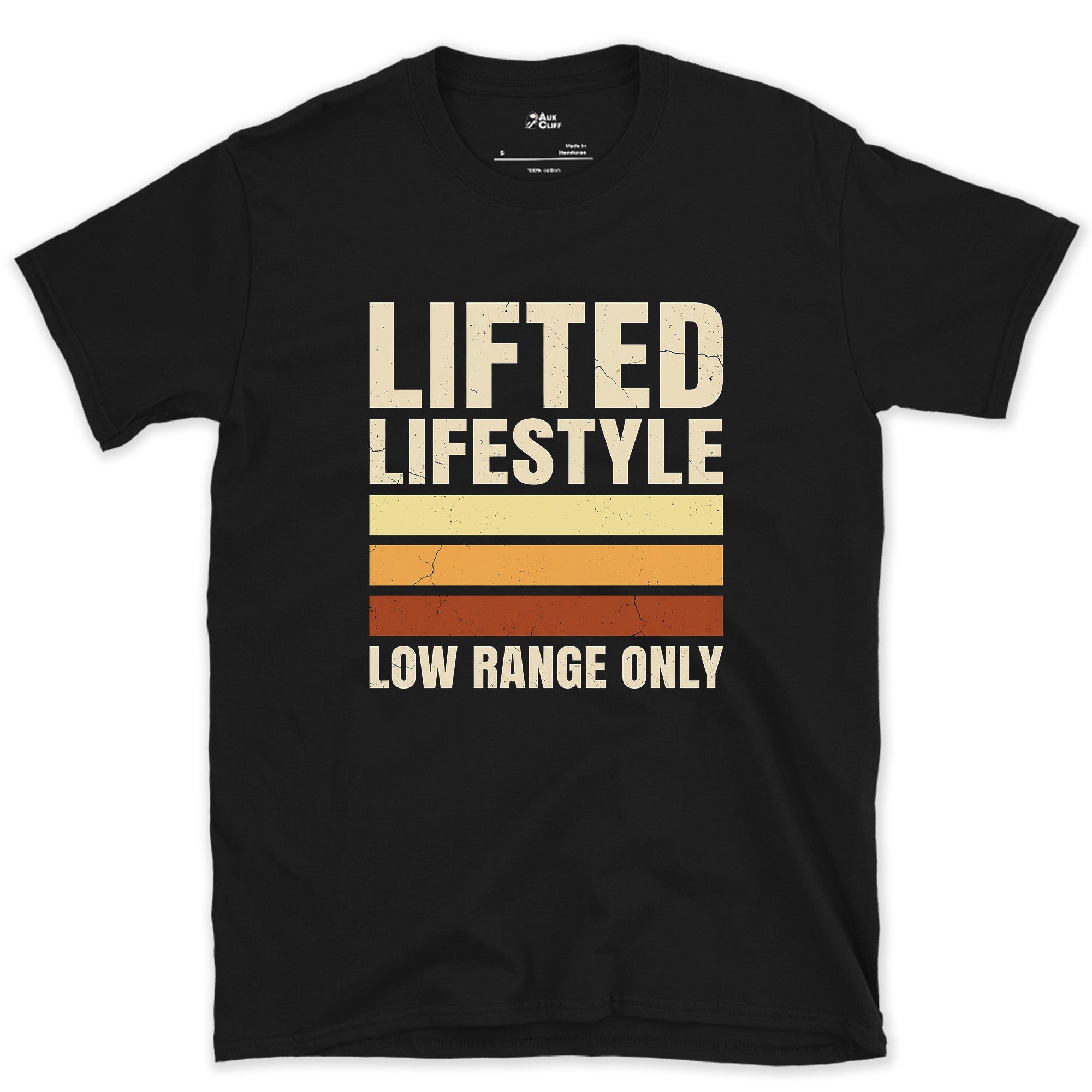 Lifted Lifestyle, Low Range Only design on a Black Gildan Softstyle t-shirt