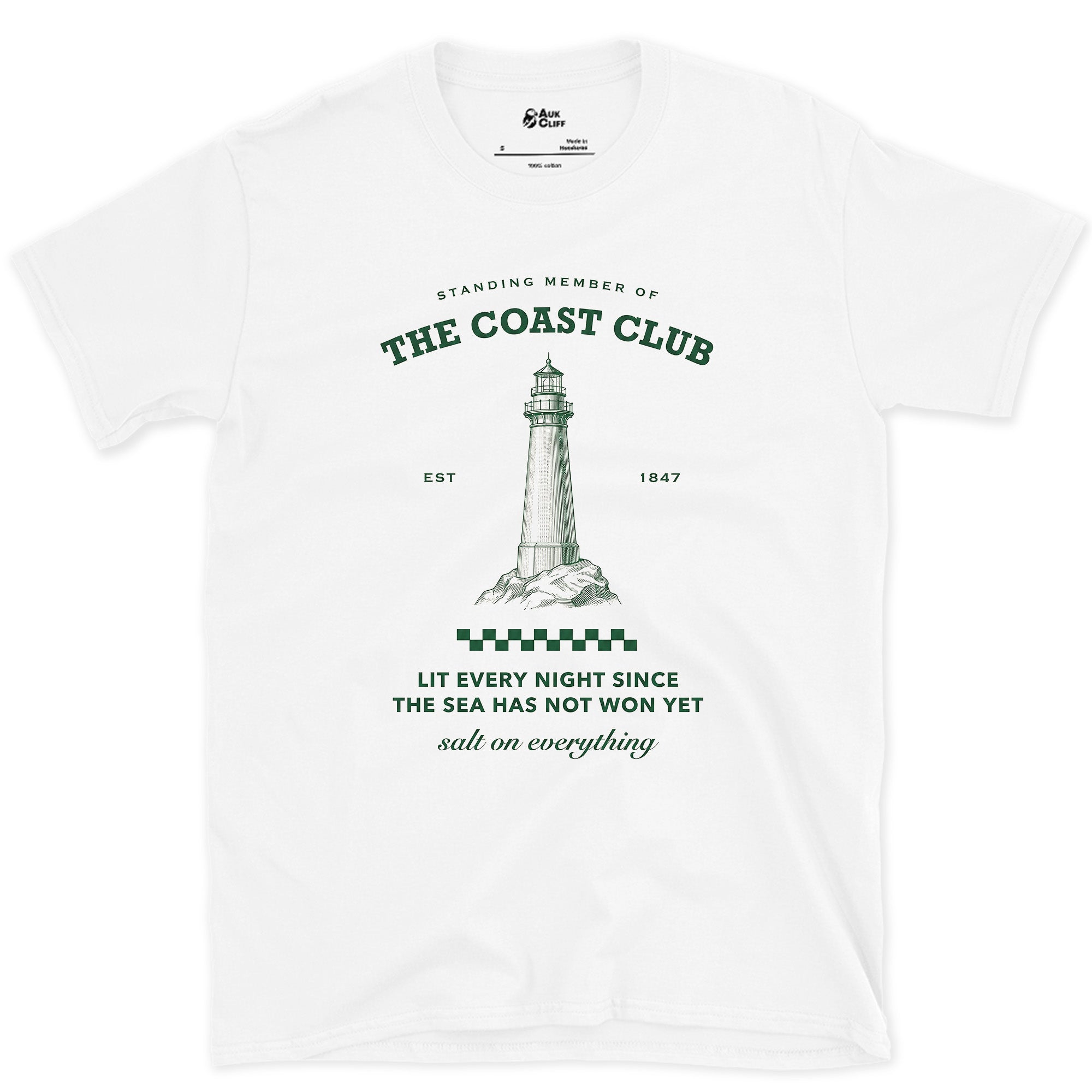 Lit Every Night, the Sea Has Not Won Yet design on a White Gildan Softstyle t-shirt