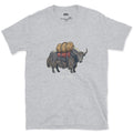 Expedition Load Carry, Yak With a Full Pack design on a Sport Grey Gildan Softstyle t-shirt