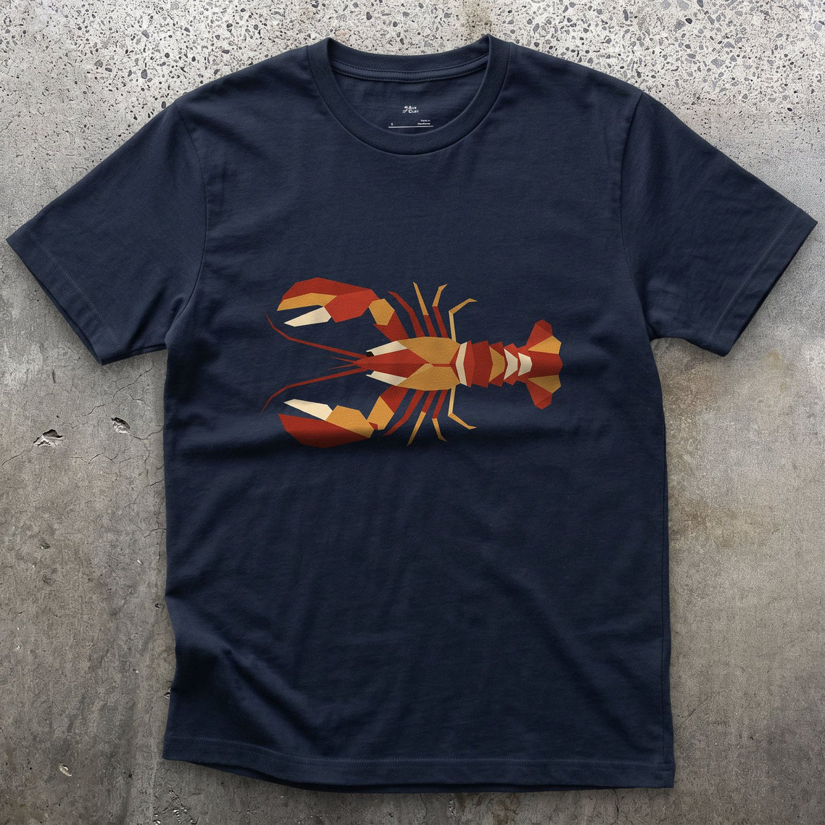 Claws Still Read Once Faceted, Lobster design on a Navy Gildan Softstyle t-shirt