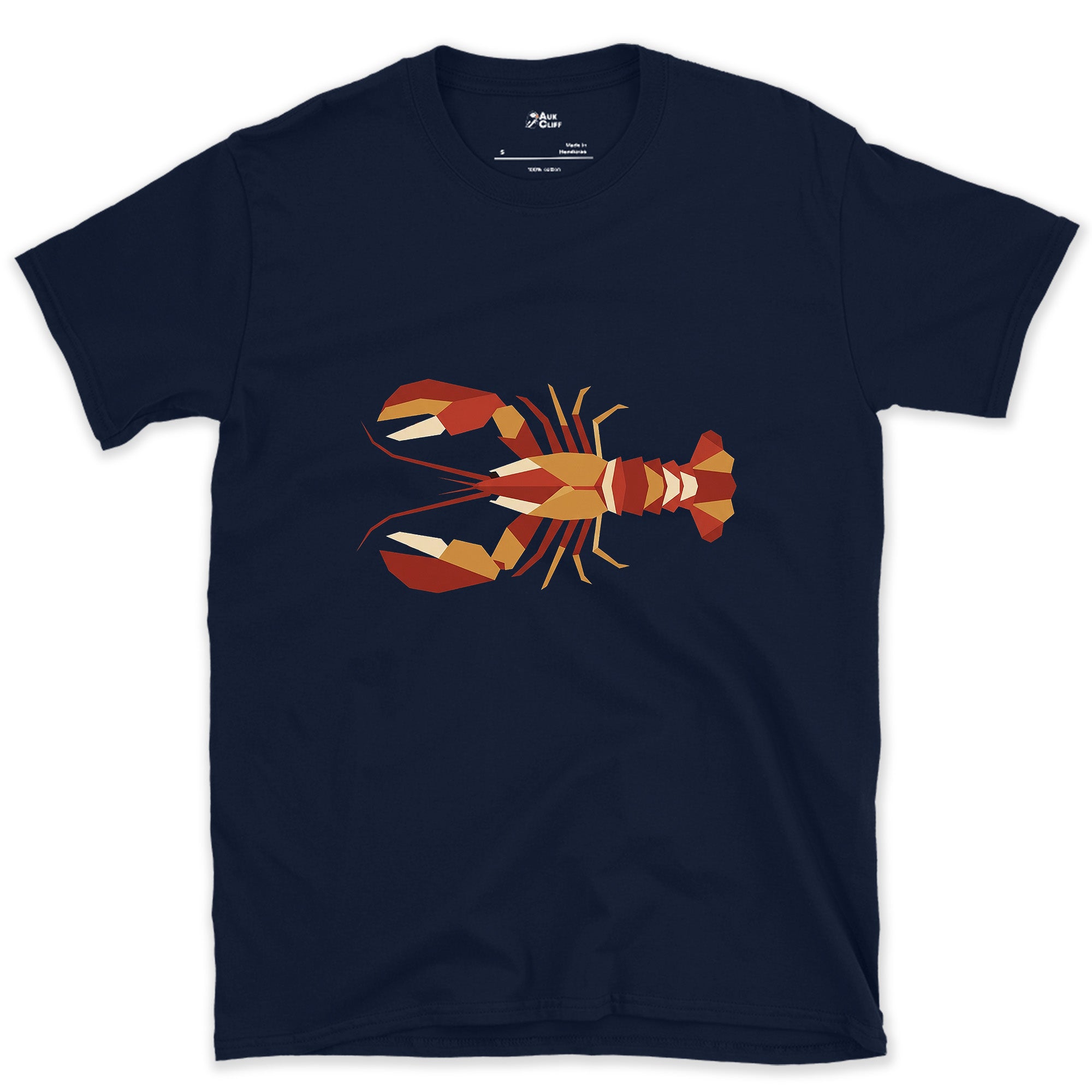 Claws Still Read Once Faceted, Lobster design on a Navy Gildan Softstyle t-shirt