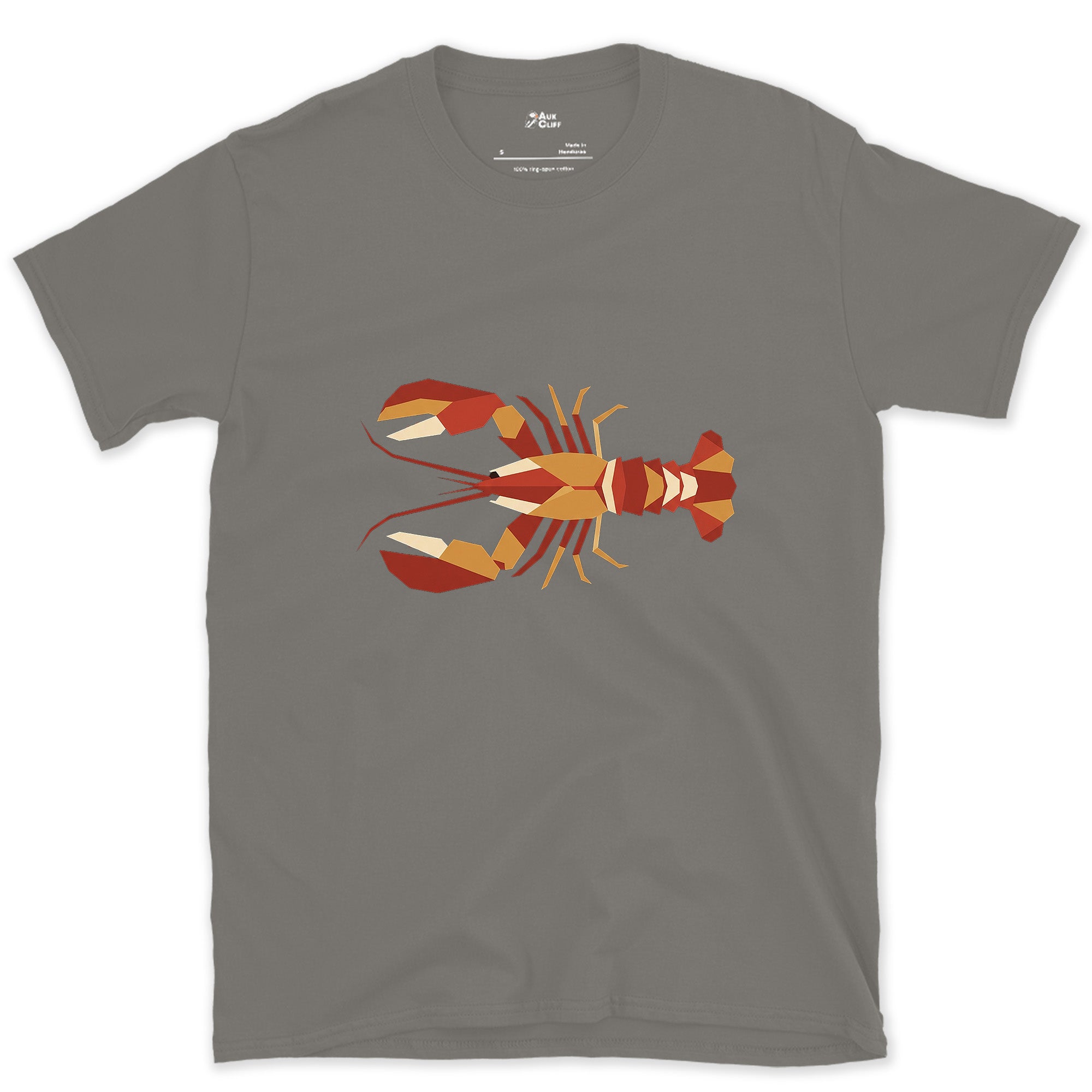 Claws Still Read Once Faceted, Lobster design on a Charcoal Gildan Softstyle t-shirt
