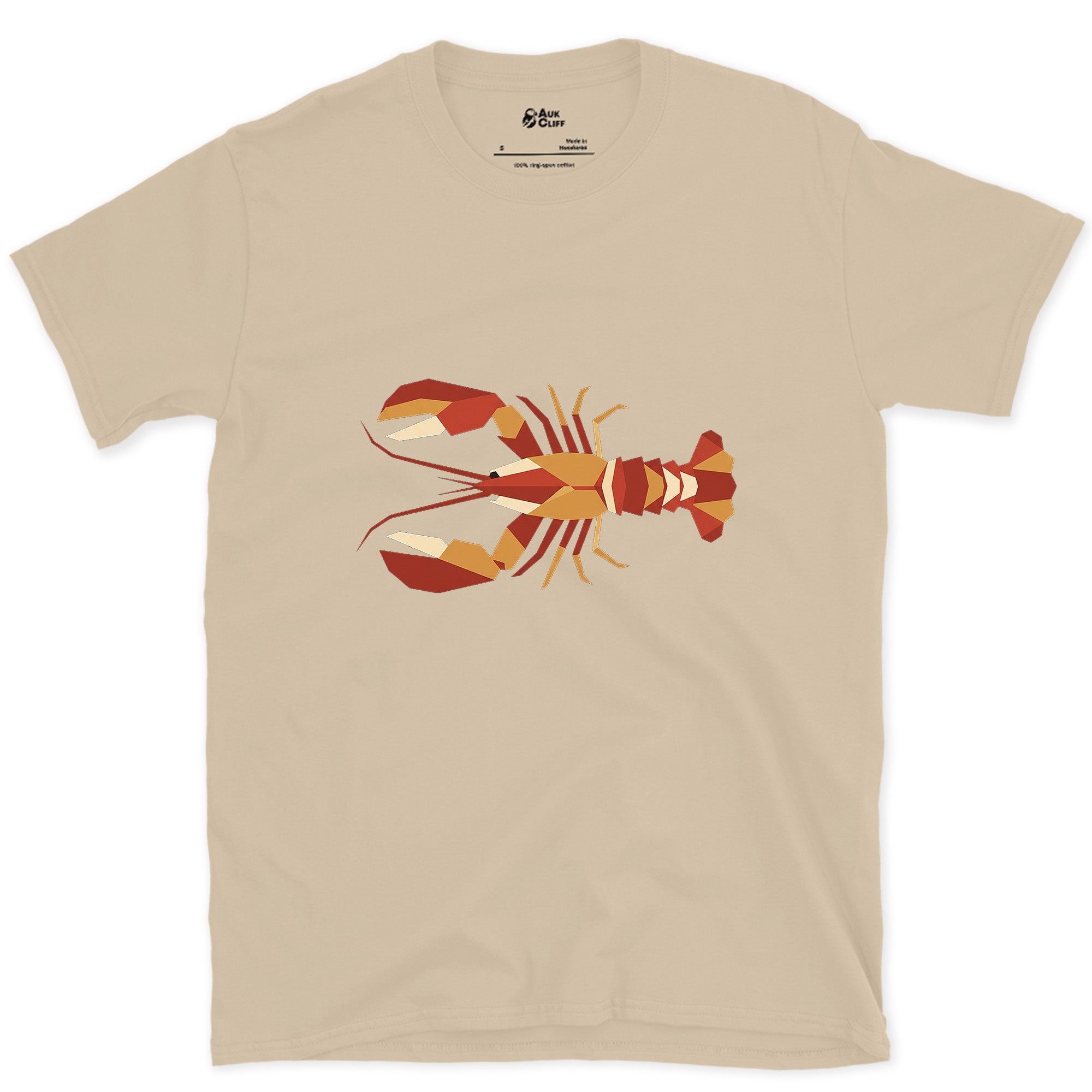 Claws Still Read Once Faceted, Lobster design on a Sand Gildan Softstyle t-shirt