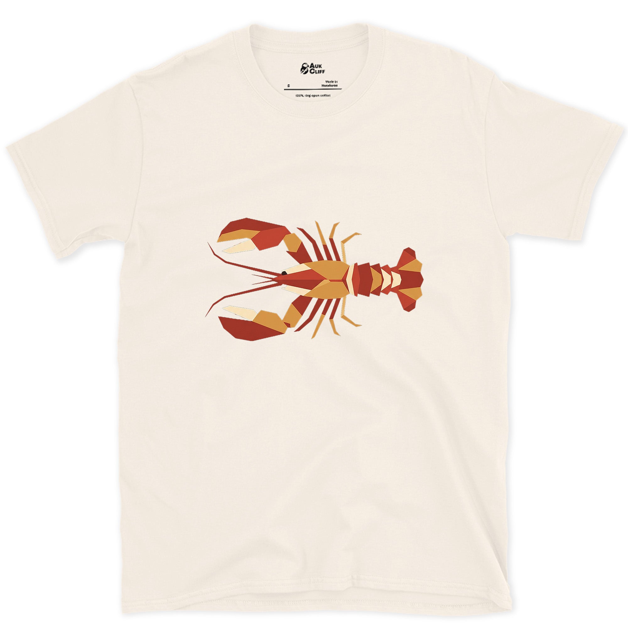 Claws Still Read Once Faceted, Lobster design on a Natural Gildan Softstyle t-shirt