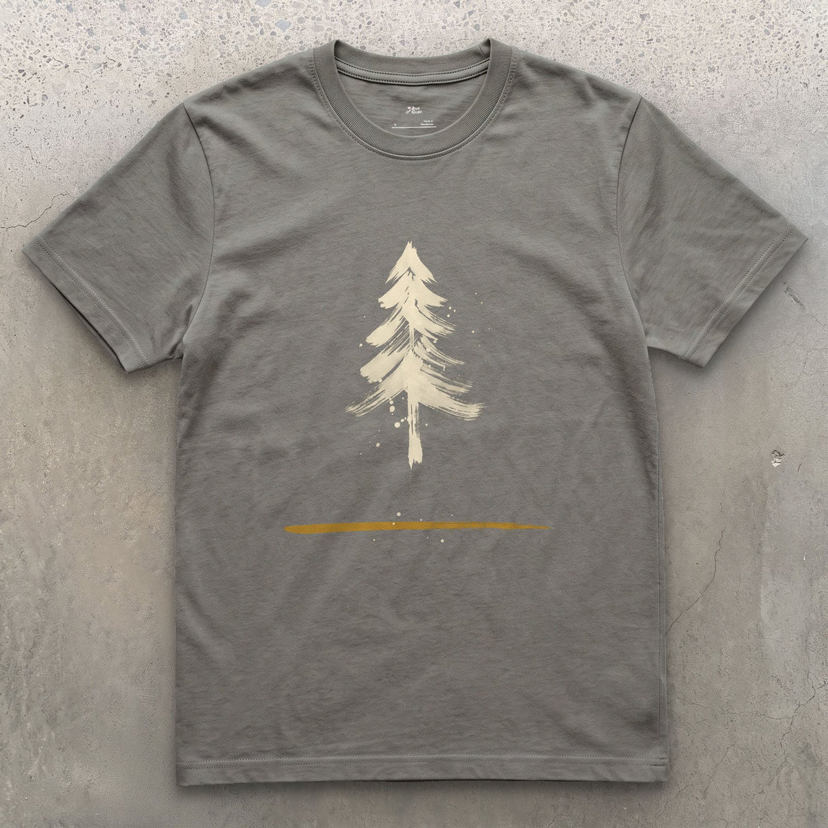 One Red Line, a Whole Pine Tree design on a Charcoal Gildan Softstyle t-shirt