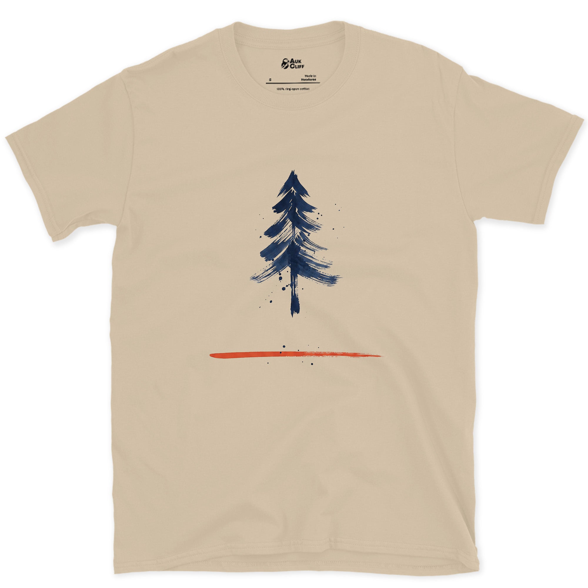 One Red Line, a Whole Pine Tree design on a Sand Gildan Softstyle t-shirt