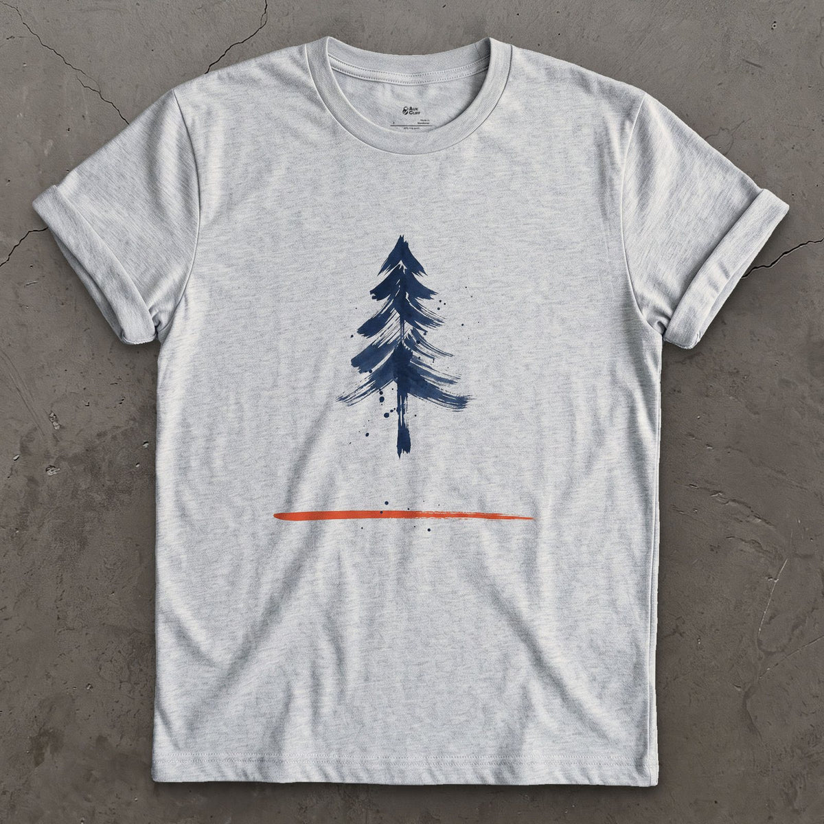One Red Line, a Whole Pine Tree design on a Sport Grey Gildan Softstyle t-shirt