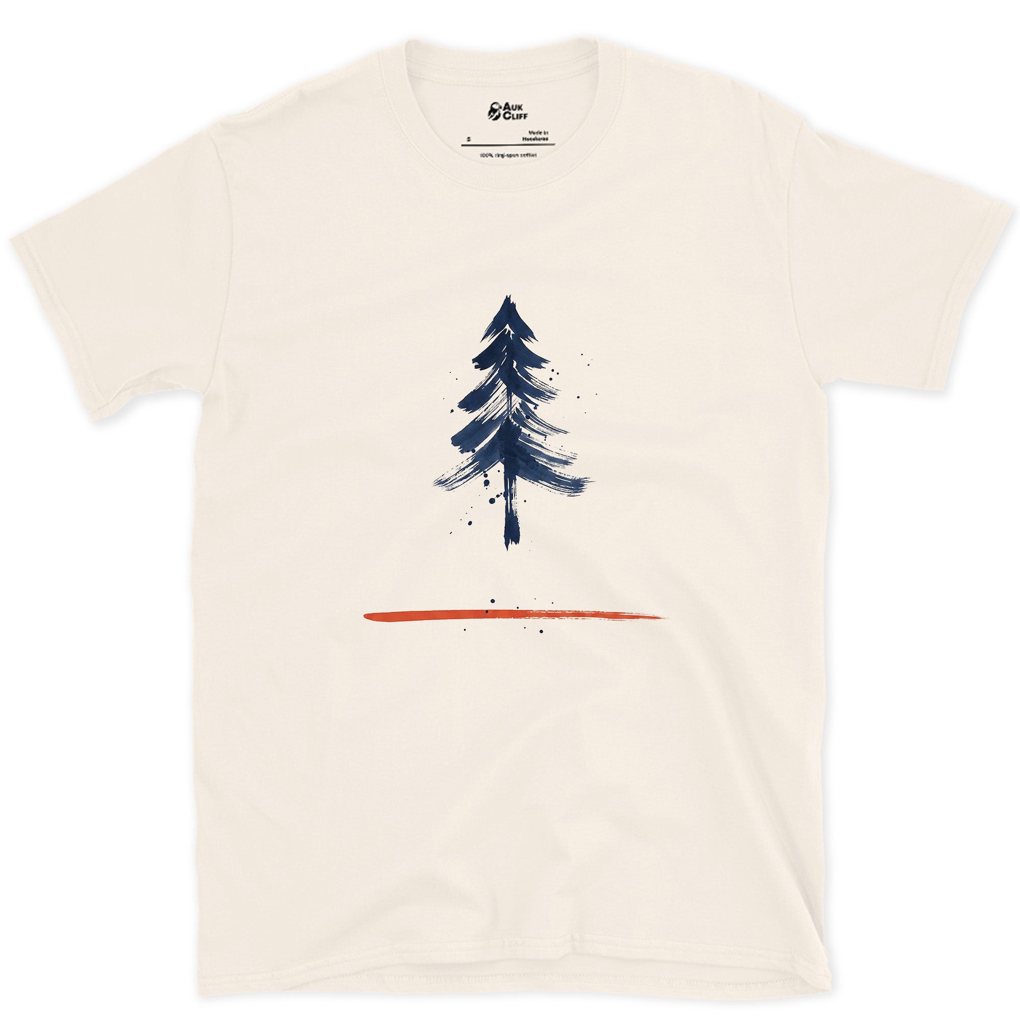 One Red Line, a Whole Pine Tree design on a Natural Gildan Softstyle t-shirt