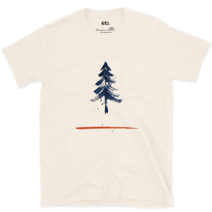 One Red Line, a Whole Pine Tree design on a Natural Gildan Softstyle t-shirt