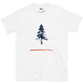 One Red Line, a Whole Pine Tree design on a White Gildan Softstyle t-shirt