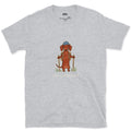 Low Clearance, Trail Dachshund design on a Sport Grey Gildan Softstyle t-shirt