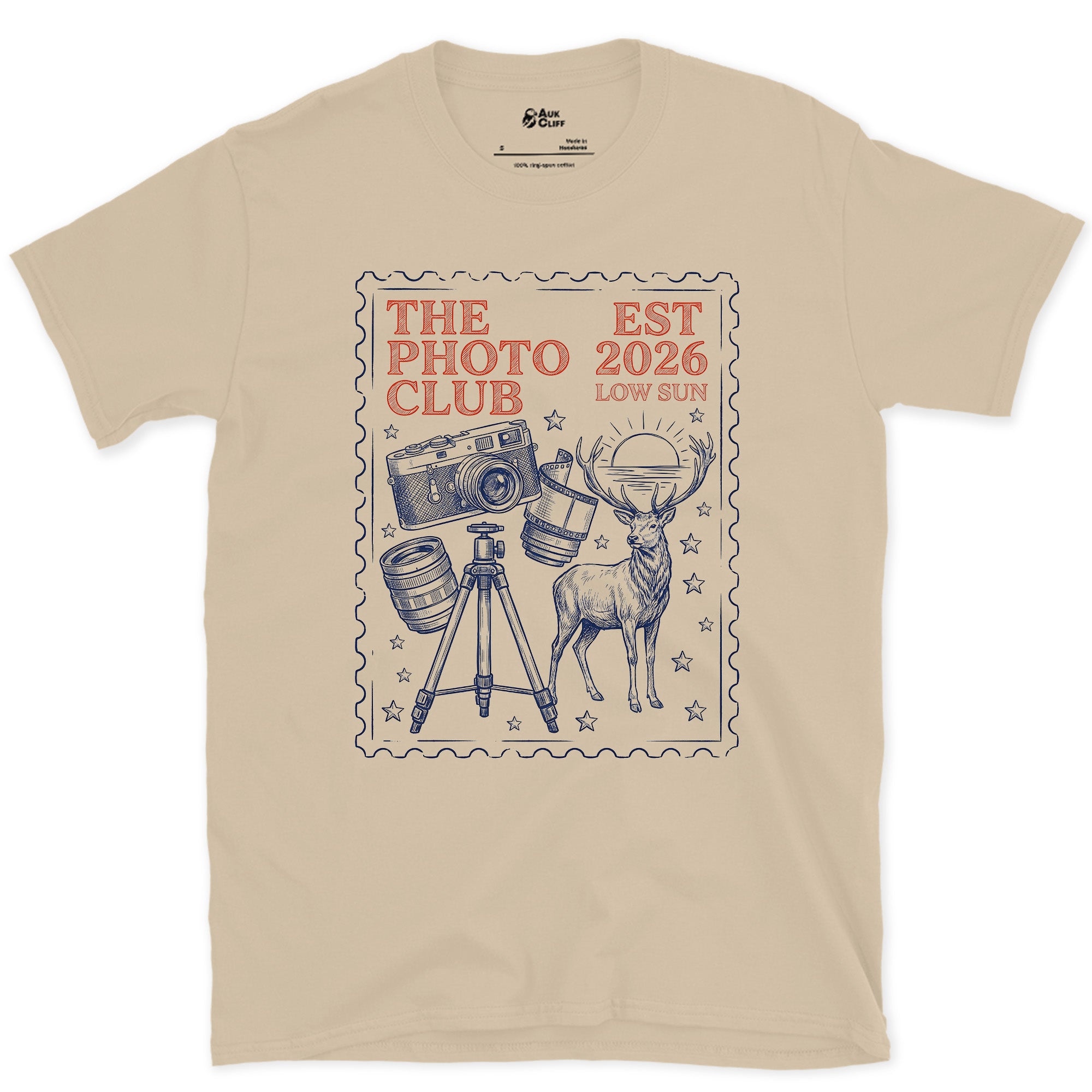 Low Sun, The Photo Club design on a Sand Gildan Softstyle t-shirt