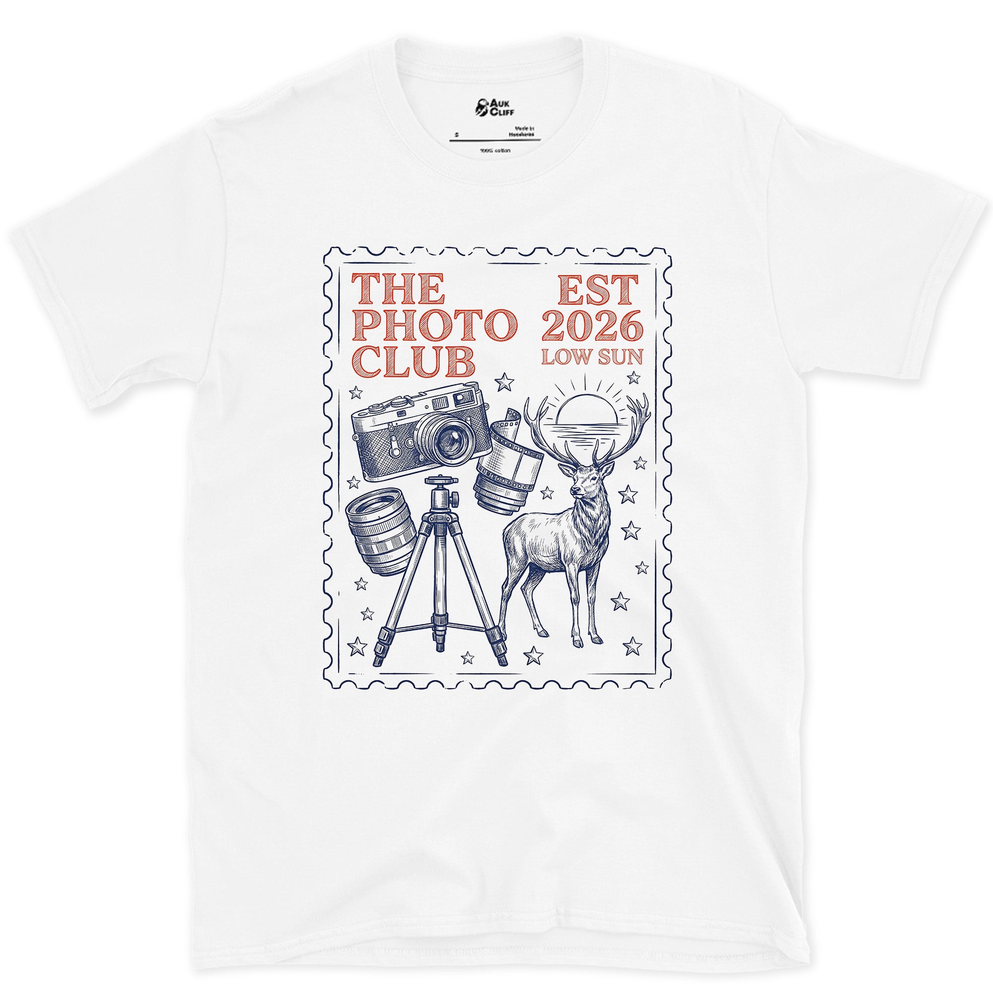 Low Sun, The Photo Club design on a White Gildan Softstyle t-shirt