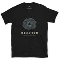 Maelstrom, a Powerful Whirlpool in the Sea design on a Black Gildan Softstyle t-shirt