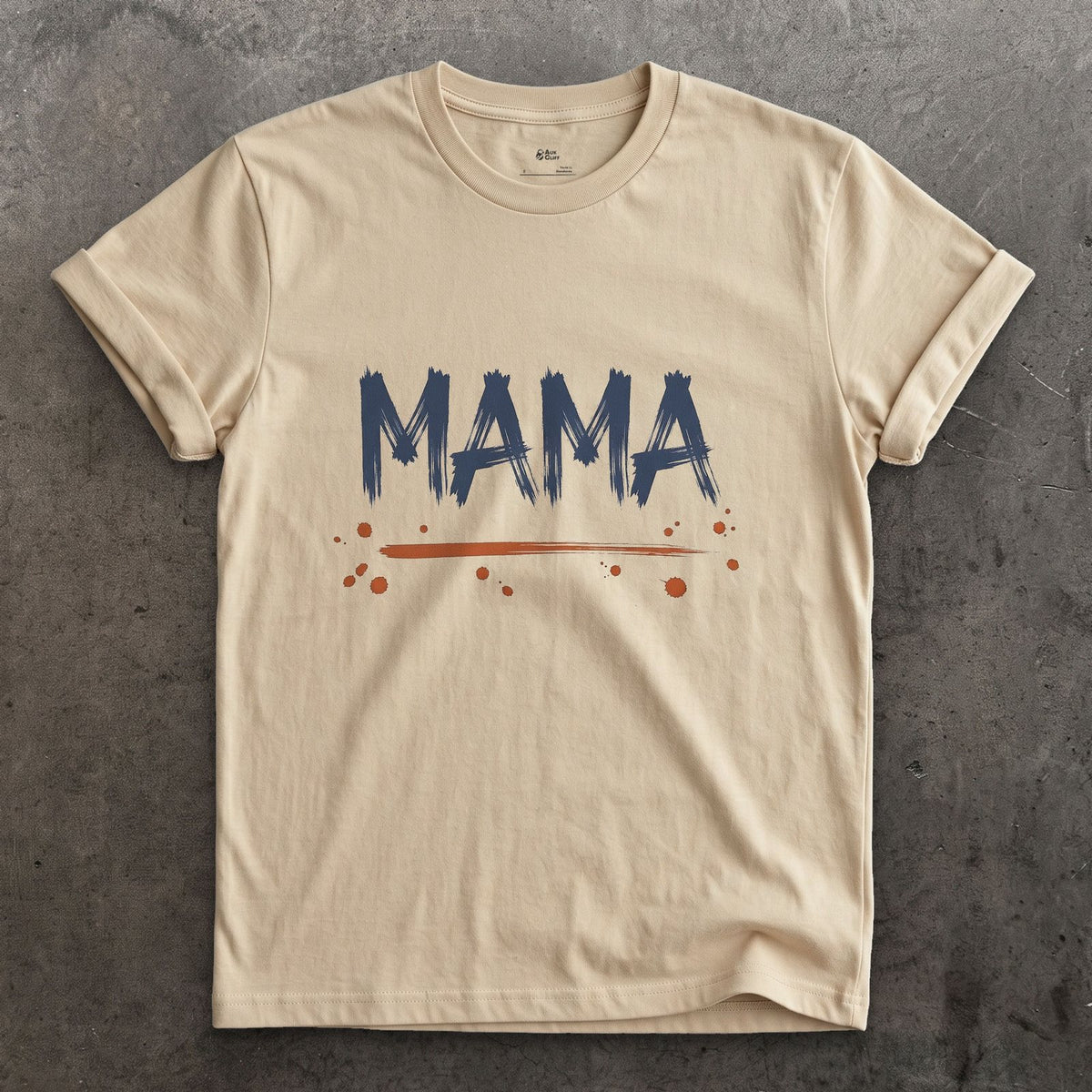 Mama design on a Sand Gildan Softstyle t-shirt