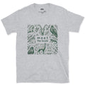 Meet the Mountain Locals, Animal Grid design on a Sport Grey Gildan Softstyle t-shirt