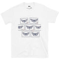 Seven Wild Moths, None of Them Named design on a White Gildan Softstyle t-shirt