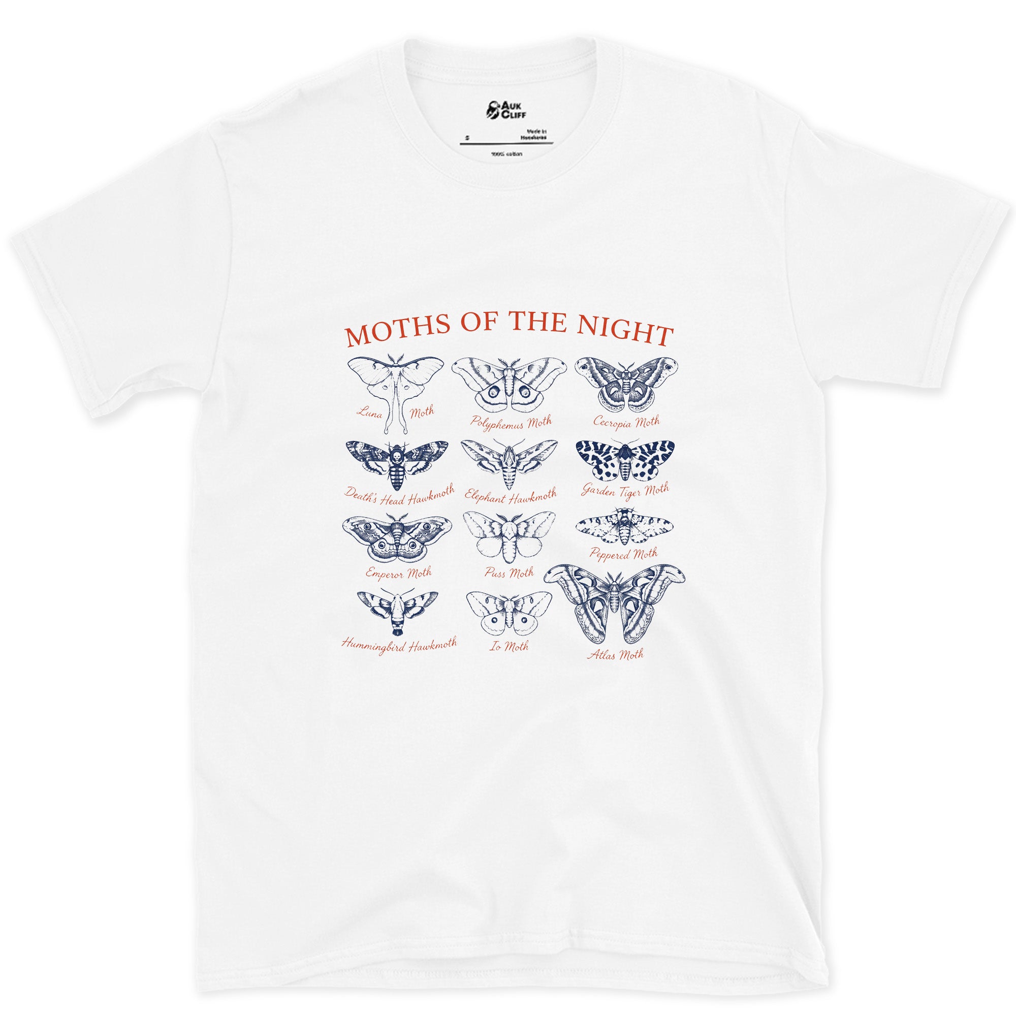 Twelve Moths of the Night, a Field Guide Plate design on a White Gildan Softstyle t-shirt