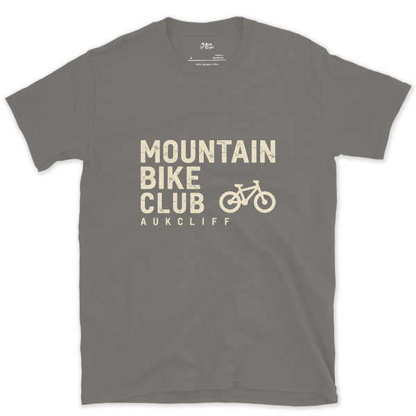 Mountain Bike Club Rides Over Driving design on a Charcoal Gildan Softstyle t-shirt