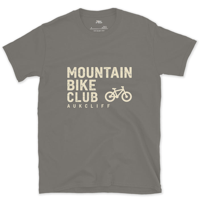Mountain Bike Club Rides Over Driving design on a Charcoal Gildan Softstyle t-shirt