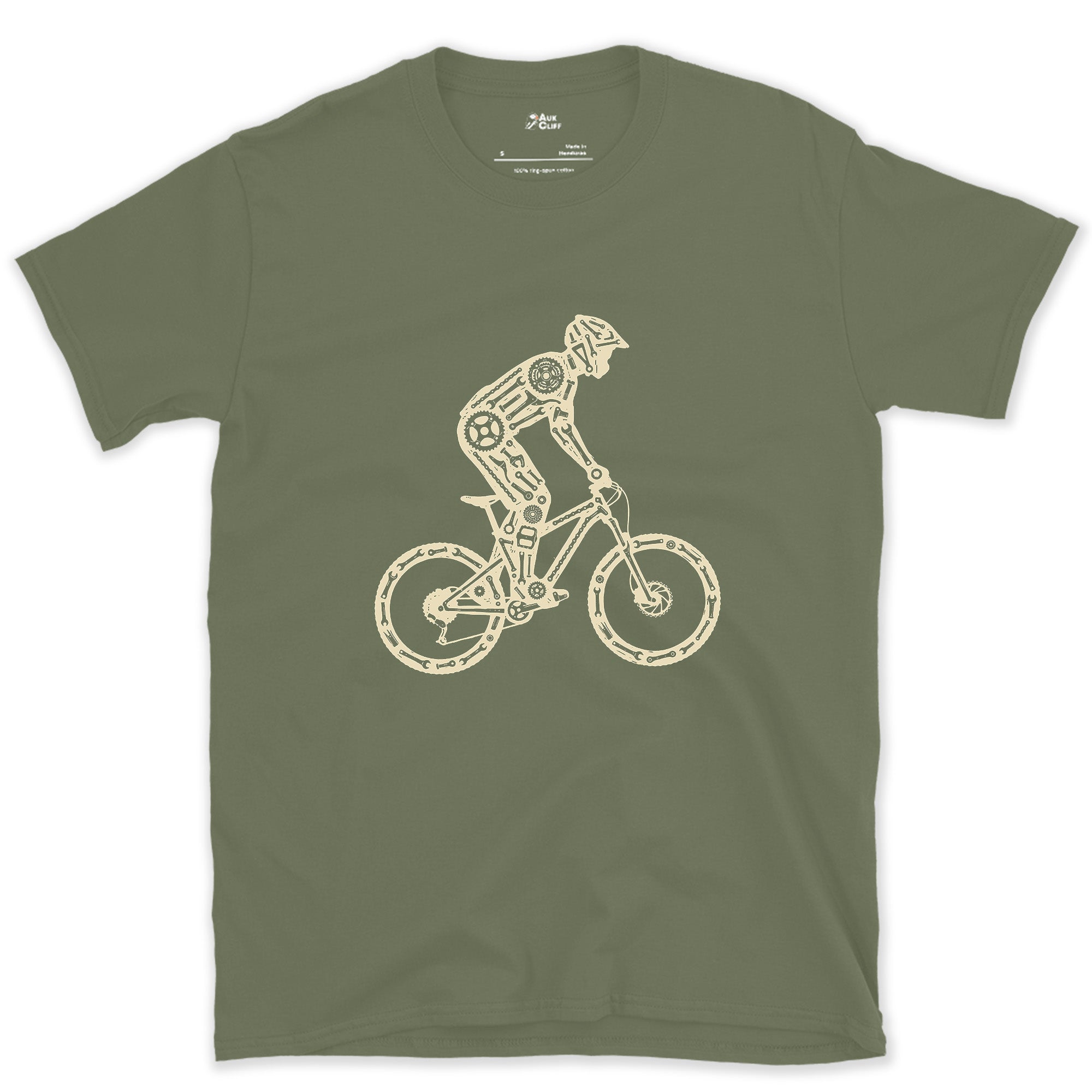 Weight Low, Back Wheel Drifting Into the Turn design on a Military Green Gildan Softstyle t-shirt