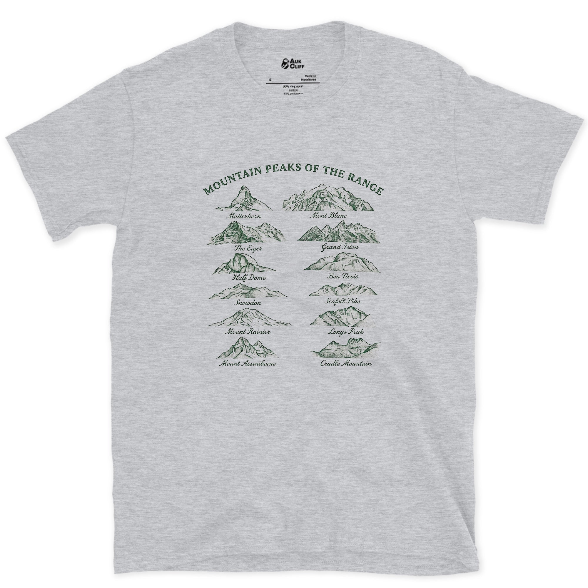 A Chart of Skylines, Mountain Ridges design on a Sport Grey Gildan Softstyle t-shirt