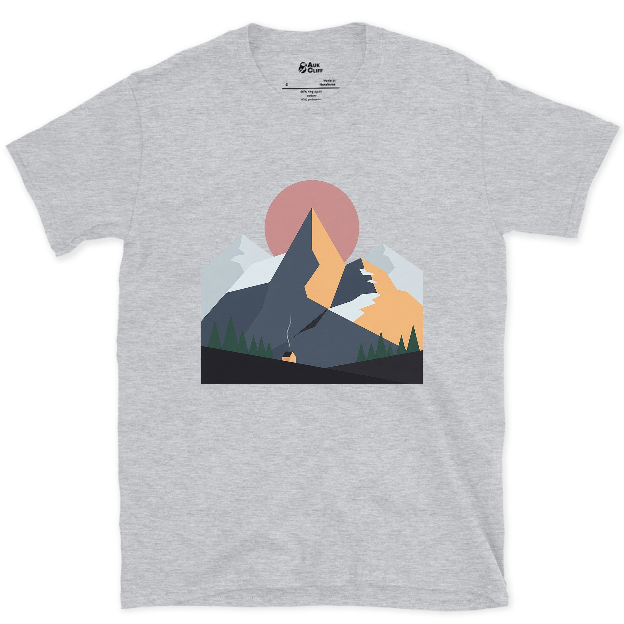 Chimney Smoke Under a Quiet Range design on a Sport Grey Gildan Softstyle t-shirt