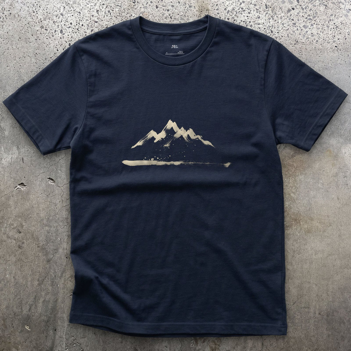 Just the Shape of the Mountain design on a Navy Gildan Softstyle t-shirt