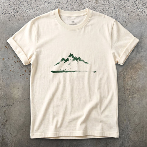 Just the Shape of the Mountain design on a Natural Gildan Softstyle t-shirt
