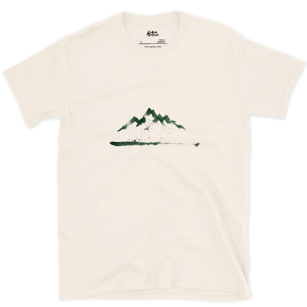Just the Shape of the Mountain design on a Natural Gildan Softstyle t-shirt