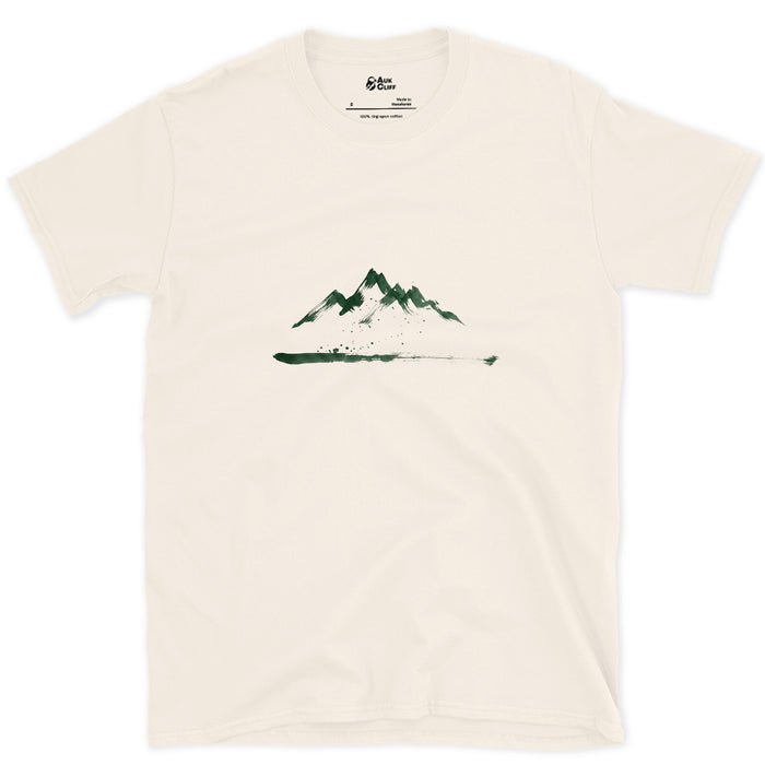 Just the Shape of the Mountain design on a Natural Gildan Softstyle t-shirt