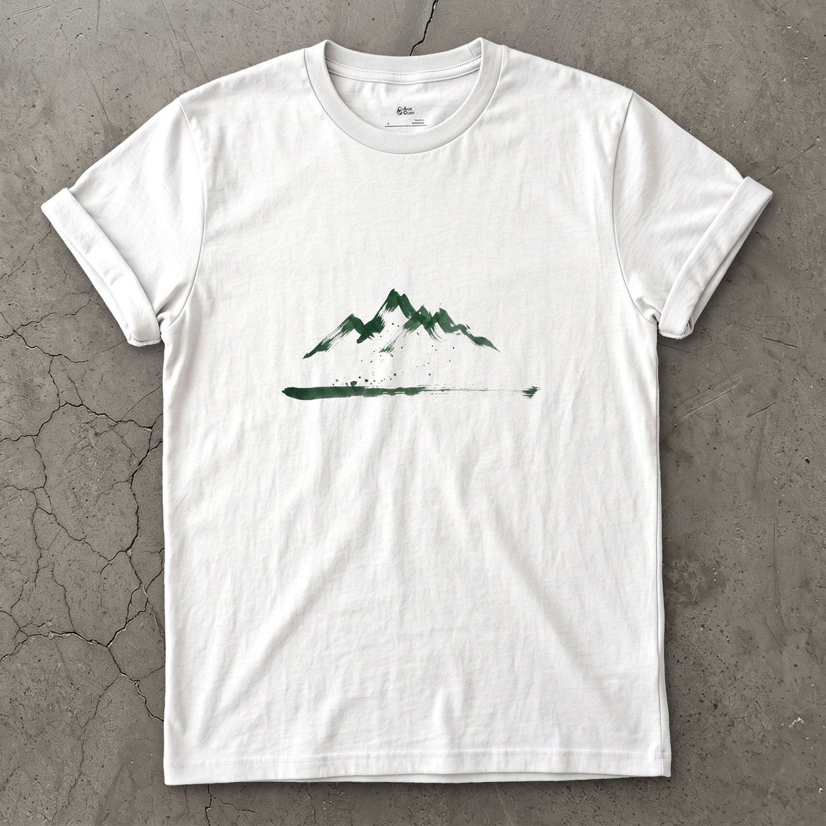 Just the Shape of the Mountain design on a White Gildan Softstyle t-shirt