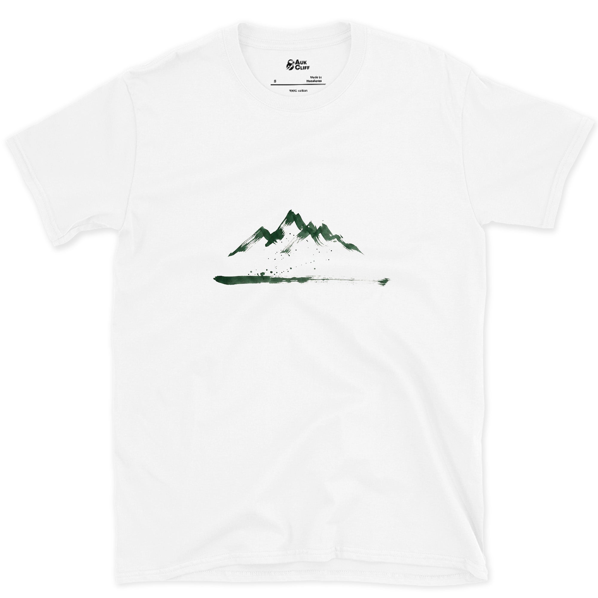 Just the Shape of the Mountain design on a White Gildan Softstyle t-shirt