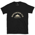 A Patch Earned, Mountaineering Club design on a Black Gildan Softstyle t-shirt