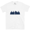 A Trailhead, Not a Story, Pine Cluster design on a White Gildan Softstyle t-shirt