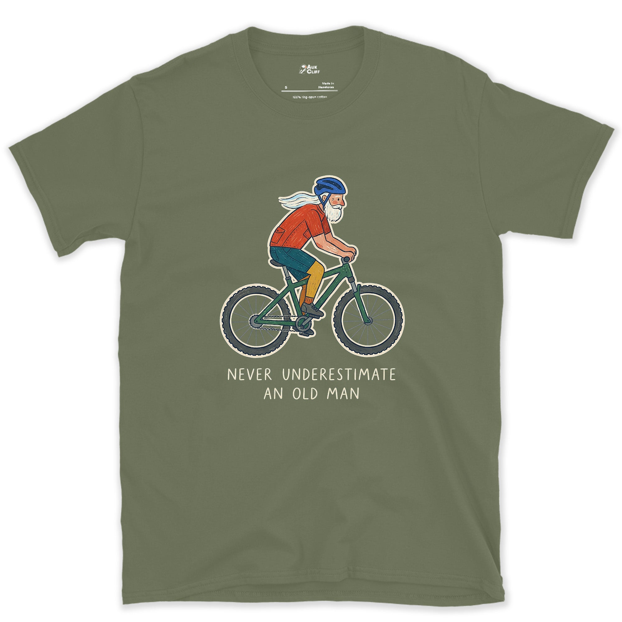 Still Choosing the Trail Over the Couch design on a Military Green Gildan Softstyle t-shirt