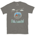 The Last Lift, Caught on the Way Up design on a Charcoal Gildan Softstyle t-shirt